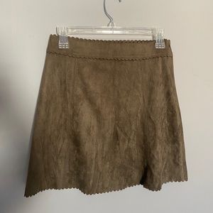 Olive Green Scalloped Skirt